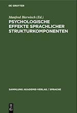 Psychologische Effekte sprachlicher Strukturkomponenten