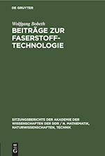 Beiträge zur Faserstoff-Technologie