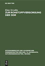 Zur Rohstoffversorgung der DDR