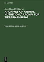 Archives of Animal Nutrition / Archiv für Tierernährung, Volume 37, Number 6, June 1987