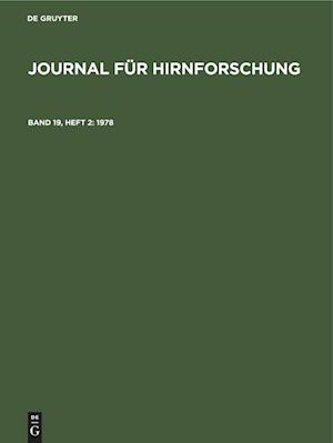 Journal für Hirnforschung, Band 19, Heft 2, Journal für Hirnforschung (1978)