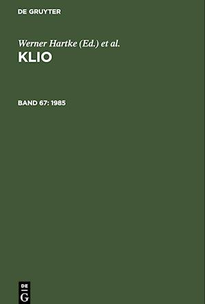 Klio, Band 67, Klio (1985)