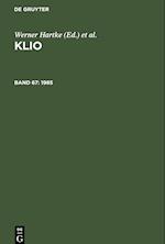 Klio, Band 67, Klio (1985)