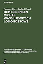 Dem Gedenken Michail Wassiljewitsch Lomonossows