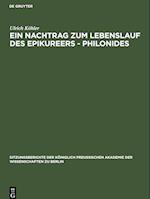 Ein Nachtrag zum Lebenslauf des Epikureers - Philonides