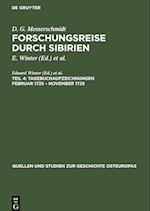 Forschungsreise durch Sibirien, Teil 4, Tagebuchaufzeichnungen Februar 1725 - November 1725