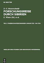 Forschungsreise durch Sibirien, Teil 2, Tagebuchaufzeichnungen Januar 1723 - Mai 1724