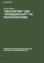 "Gelehrter" und "Wissenschaft" im Französischen