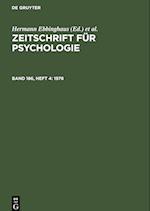 Zeitschrift für Psychologie, Band 186, Heft 4, Zeitschrift für Psychologie (1978)