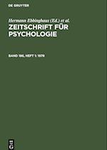 Zeitschrift für Psychologie, Band 186, Heft 1, Zeitschrift für Psychologie (1978)