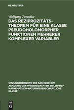 Das Reziprozitätstheorem für eine Klasse pseudoholomorpher Funktionen mehrerer komplexer Variabler