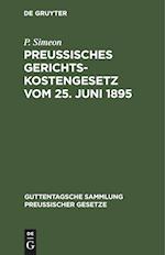 Preußisches Gerichtskostengesetz vom 25. Juni 1895