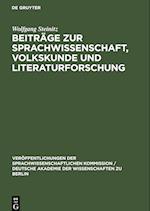 Beiträge zur Sprachwissenschaft, Volkskunde und Literaturforschung