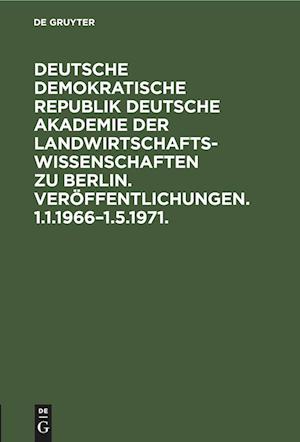 Veröffentlichungen. 1.1.1966¿1.5.1971