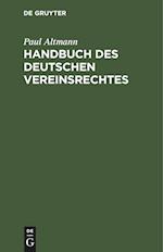 Handbuch des deutschen Vereinsrechtes