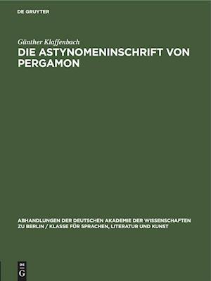 Die Astynomeninschrift von Pergamon