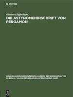 Die Astynomeninschrift von Pergamon