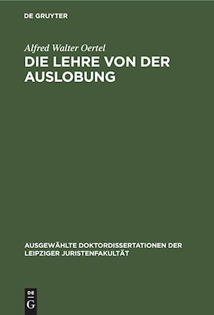 Die Lehre von der Auslobung