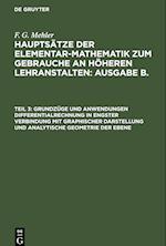 Hauptsätze der Elementar-Mathematik zum Gebrauche an höheren Lehranstalten: Ausgabe B., Teil 3, Grundzüge und Anwendungen Differentialrechnung in engster Verbindung mit graphischer Darstellung und analytische Geometrie der Ebene