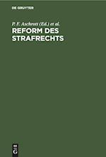 Reform Des Strafrechts