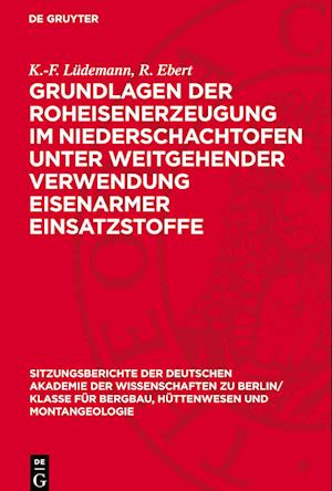 Grundlagen Der Roheisenerzeugung Im Niederschachtofen Unter Weitgehender Verwendung Eisenarmer Einsatzstoffe