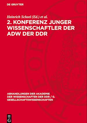 2. Konferenz Junger Wissenschaftler Der Adw Der DDR