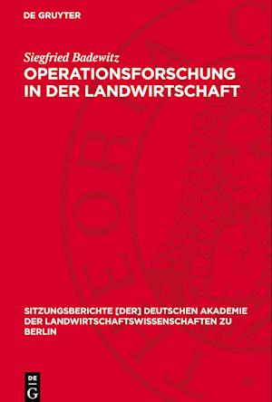 Operationsforschung in Der Landwirtschaft