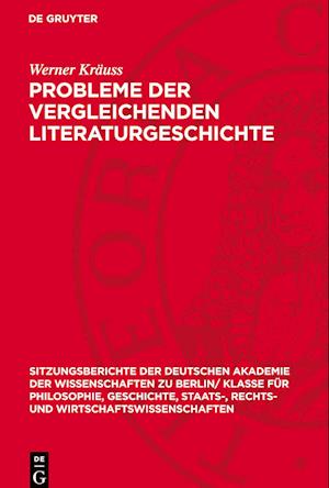 Probleme Der Vergleichenden Literaturgeschichte