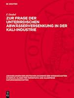 Zur Frage der unterirdischen Abwässerversenkung in der Kali-Industrie