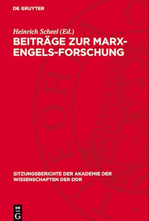 Beiträge Zur Marx-Engels-Forschung