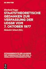 Staatstheoretische Gedanken zur Verfassung der UdSSR vom 7. Oktober 1977