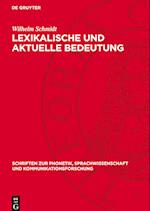 Lexikalische und aktuelle Bedeutung