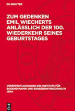 Zum Gedenken Emil Wiecherts anlässlich der 100. Wiederkehr seines Geburtstages