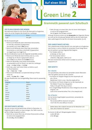Green Line 2. Auf einen Blick  G8. Klasse 6. Grammatik passend zum Schulbuch - Klappkarte (6 Seiten)