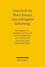 Festschrift für Horst Konzen zum siebzigsten Geburtstag