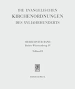 Die evangelischen Kirchenordnungen des XVI. Jahrhunderts