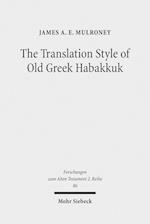 The Translation Style of Old Greek Habakkuk