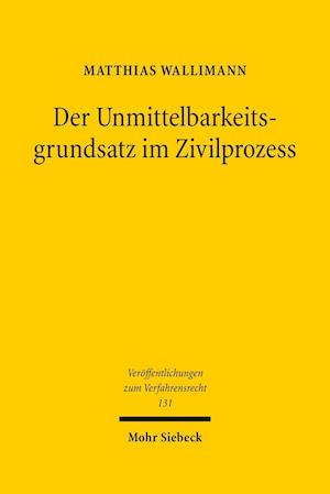 Der Unmittelbarkeitsgrundsatz im Zivilprozess