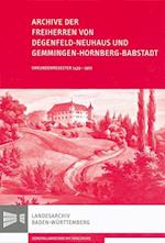 Archive Der Freiherren Von Degenfeld-Neuhaus Und Gemmingen-Hornberg-Babstadt