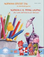 Normans erster Tag im Dinokindergarten. Kinderbuch Deutsch-Italienisch