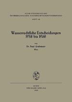 Wasserrechtliche Entscheidungen 1958 Bis 1968