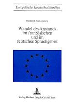 Wandel Des Anstands Im Franzoesischen Und Im Deutschen Sprachgebiet