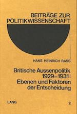 Britische Aussenpolitik 1929-1931