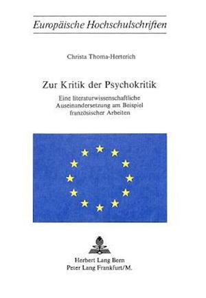 Zur Kritik Der Psychokritik