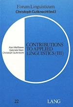 Contributions to Applied Linguistics (III)