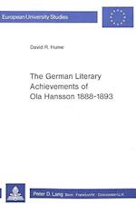 The German Literary Achievements of Ola Hansson 1888-1893
