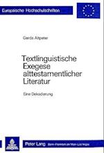 Textlinguistische Exegese Alttestamentlicher Literatur