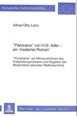 -Panorama- Von H.G. Adler - Ein -Moderner Roman-