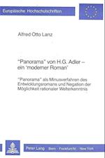 -Panorama- Von H.G. Adler - Ein -Moderner Roman-