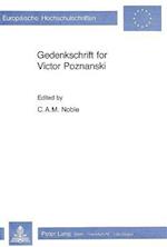Gedenkschrift for Victor Poznanski